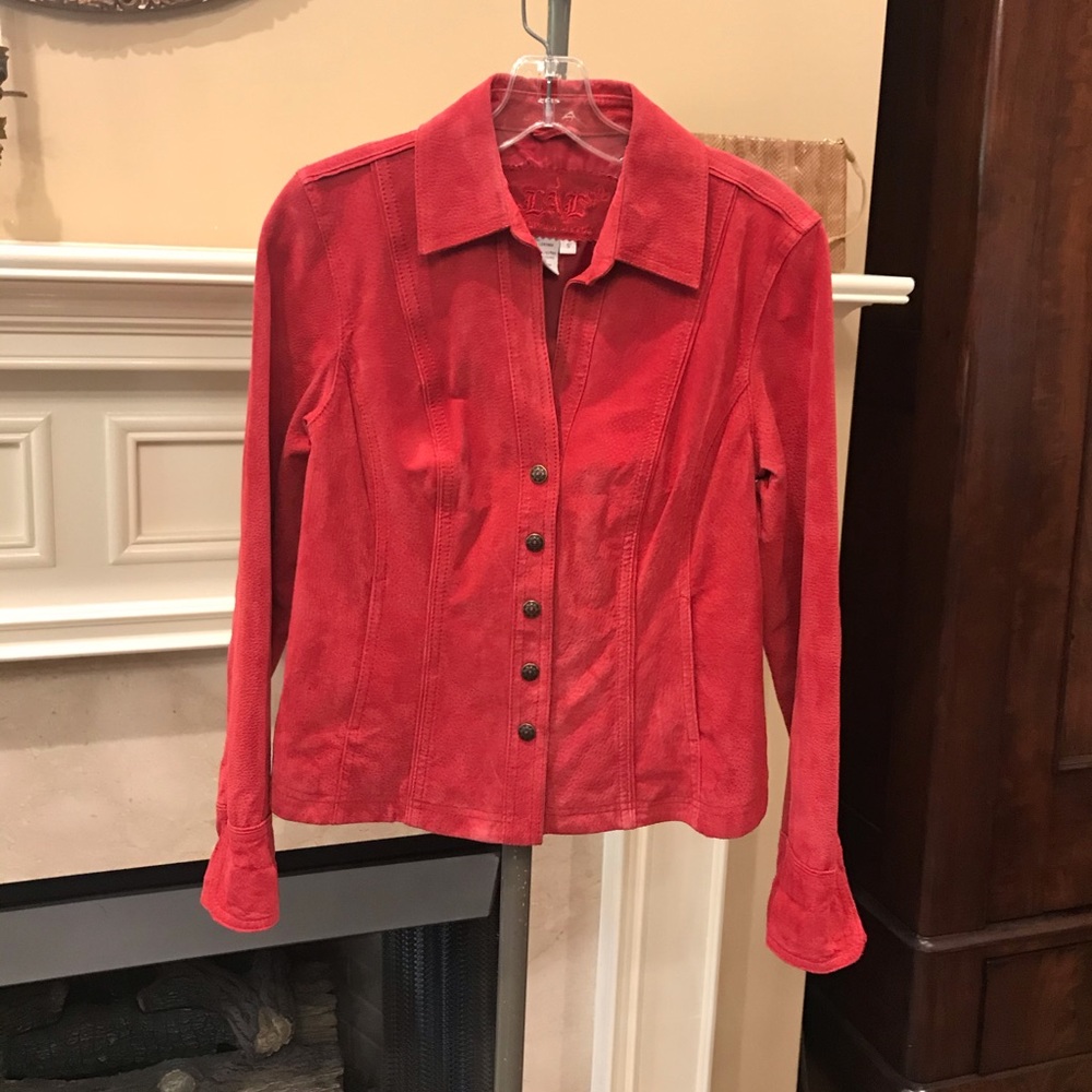 Lal Suede/Leather Red/Rust Jacket - image 2